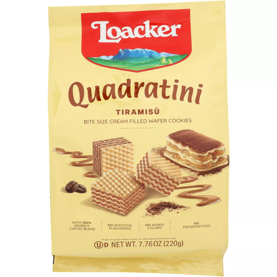 Loacker 7.76 oz. Quadratini Tiramisu Wafer Cookies