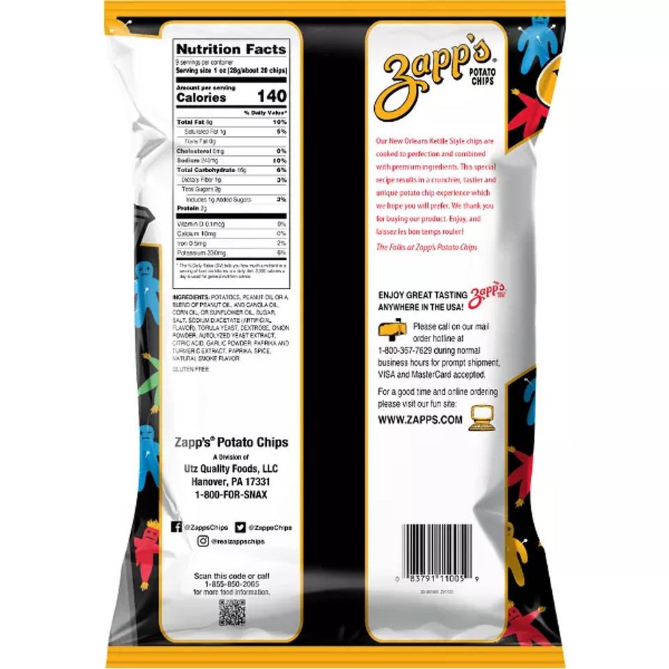 Zapp's 2 oz. New Orleans Kettle Style Voodoo Potato Chips (25 Pack)