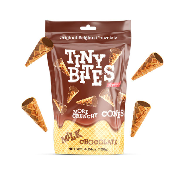 Beemax 4.24 oz. Tiny Bites Milk Chocolate Waffle Cones