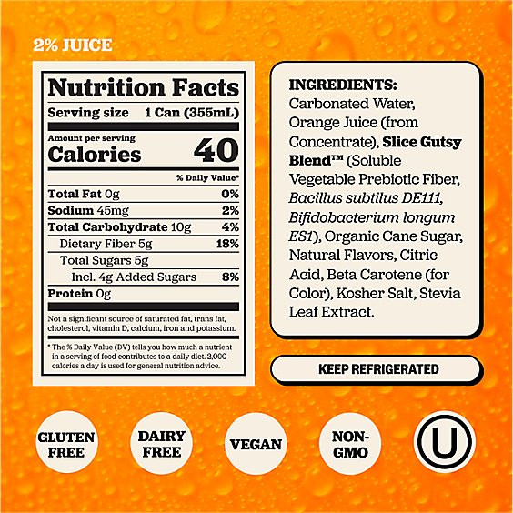 Slice 12 fl. oz. Orange Healthy Soda (12 Pack)
