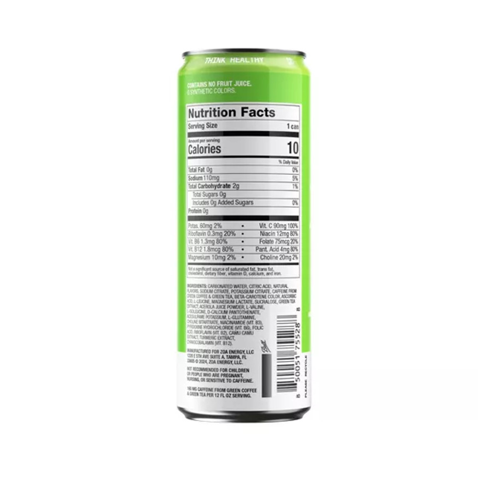 ZOA 12 fl. oz. Zero Sugar Green Apple Energy Drink