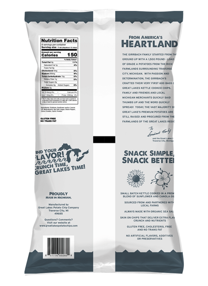 Great Lakes 1.375 oz. Sea Salt Pepper & Onion Potato Chips (40 Pack)