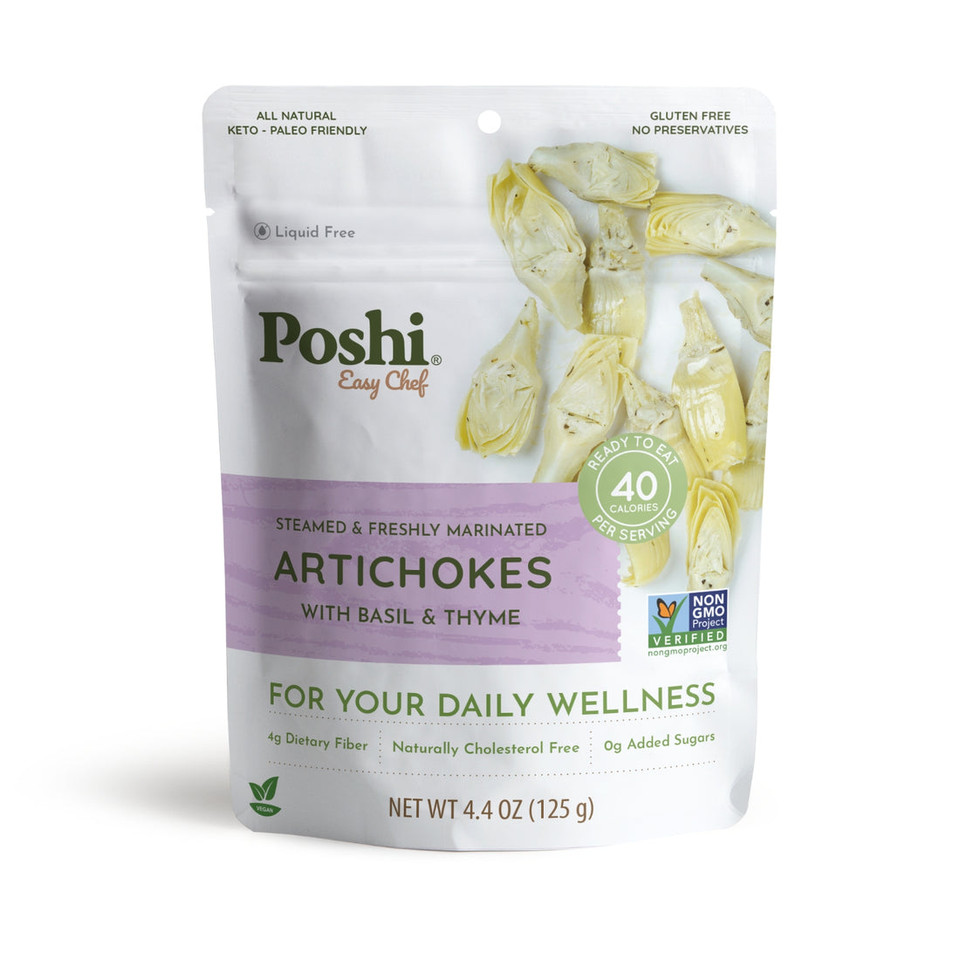 Poshi 4.4 oz. Steamed Artichokes with Basil & Thyme