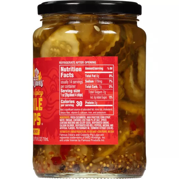 Famous Dave's 24 oz. Sweet n' Spicy Pickle Chips
