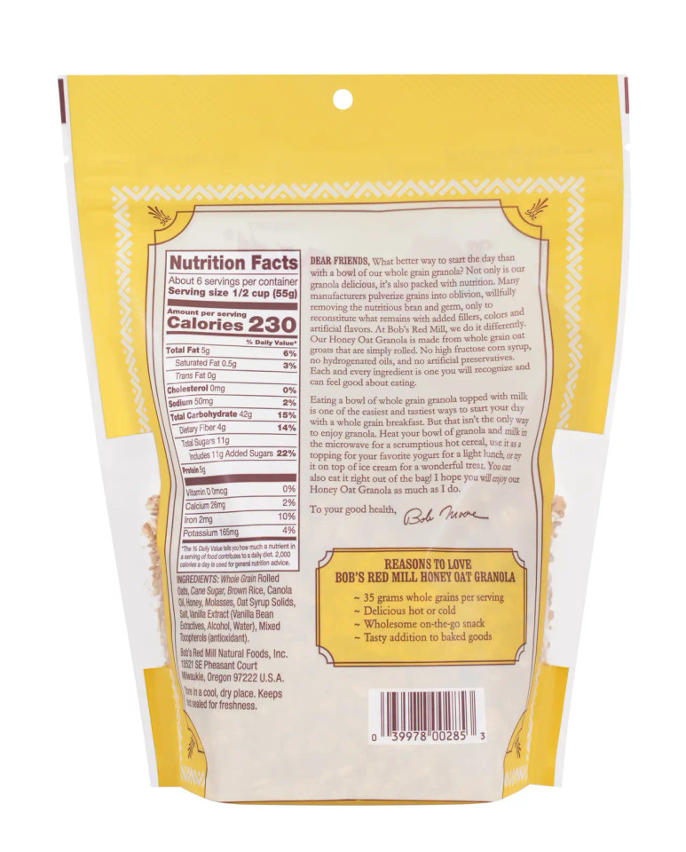Bob's Red Mill 12 oz. Honey Oat Granola