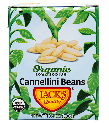 Jack's Quality 13.4 oz. Organic Low Sodium Cannellini Beans