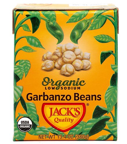 Jack's Quality 13.4 oz. Organic Low Sodium Garbanzo Beans