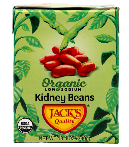 Jack's Quality 13.4 oz. Organic Low Sodium Red Kidney Beans