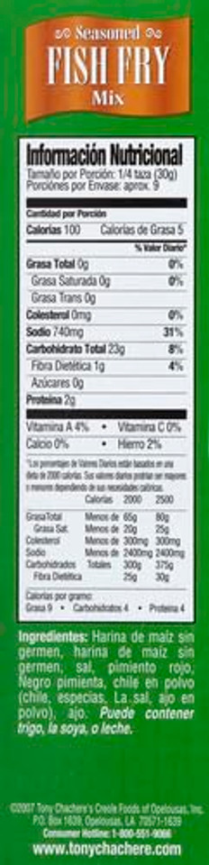 Tony Chachere's 10 oz. Seasoned Fish Fry Mix