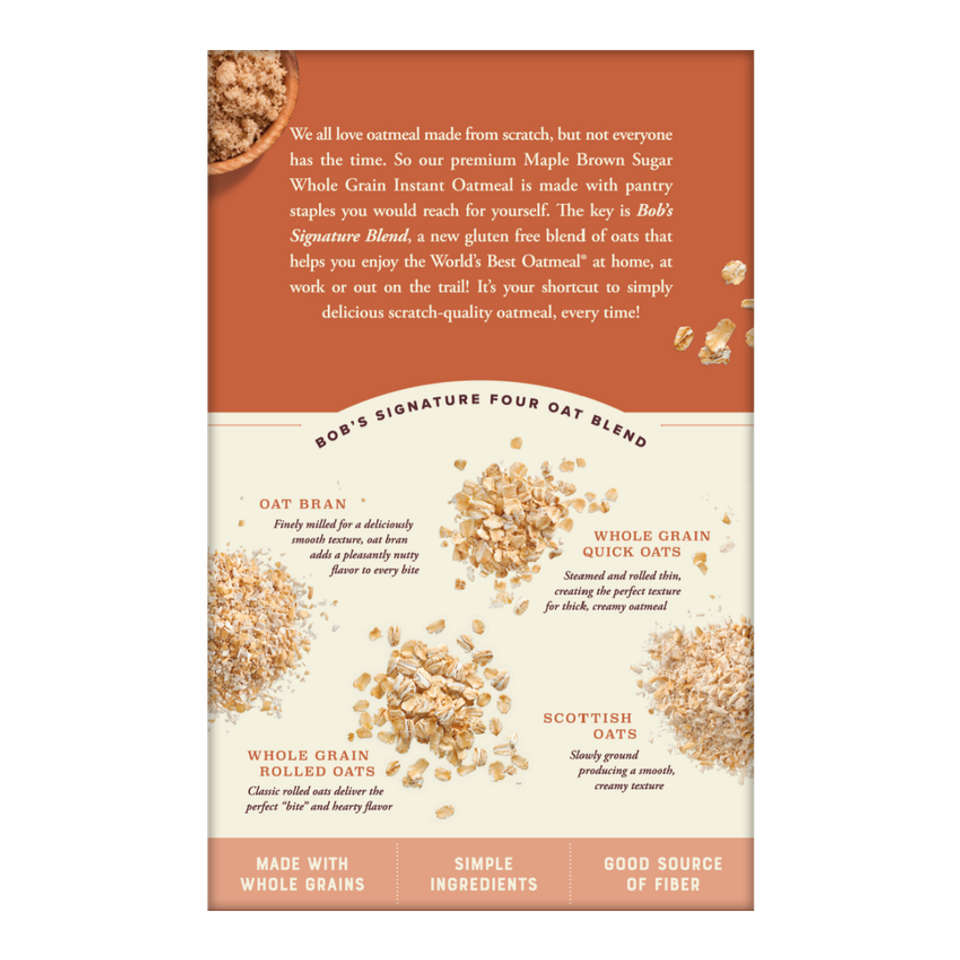 Bob's Red Mill 1.59 oz. Maple Brown Sugar Instant Oatmeal Packets (6 Pack)