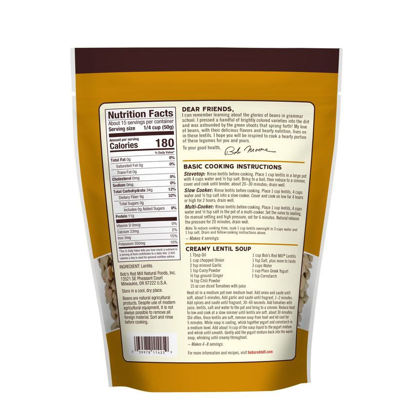 Bob's Red Mill 27 oz. Brown Lentils