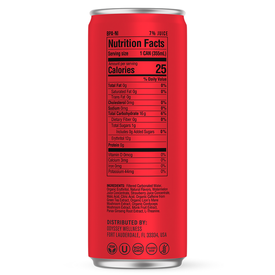 Odyssey 222 12 fl. oz. Strawberry Watermelon Cognition + Energy Enhancing Drink (12 Pack)