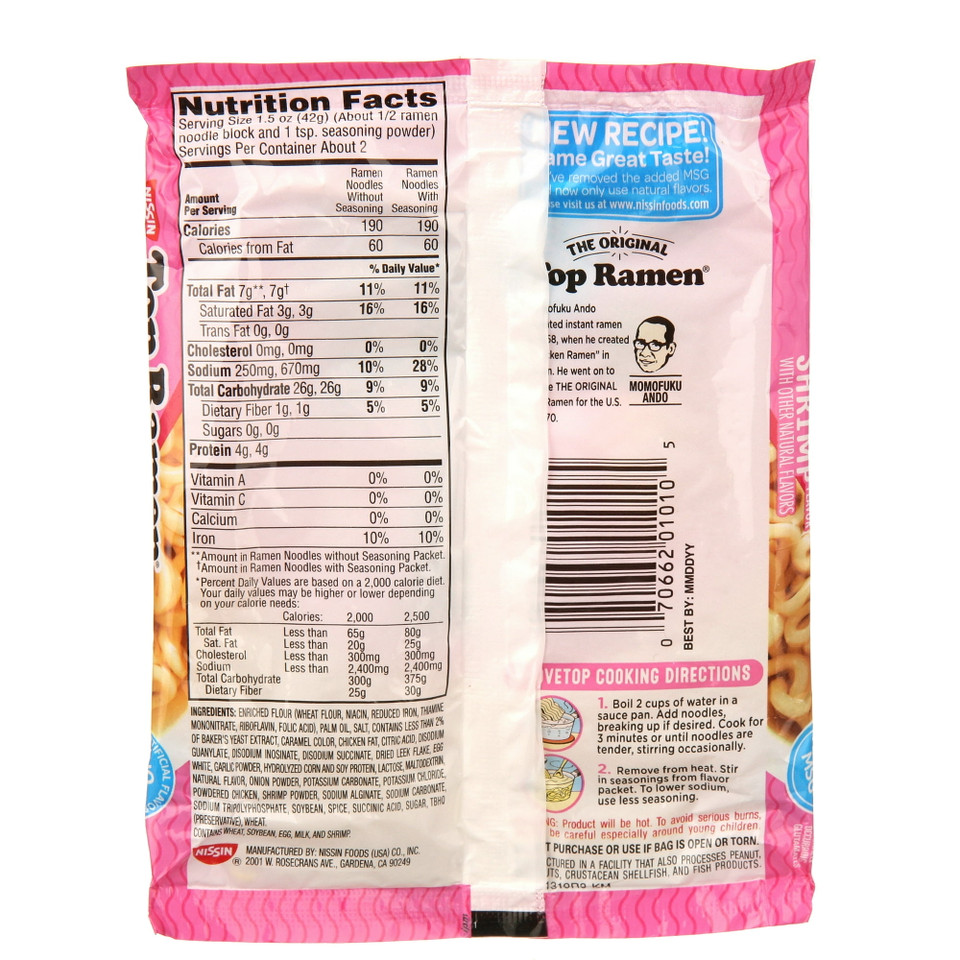 Nissin Foods® 3 oz. Top Ramen® Shrimp Flavor Ramen Noodle Soup