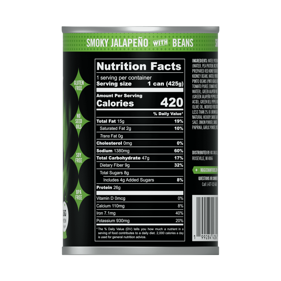 Magic Man 15 oz. Plant‑Based Smokey Jalapeno Chili