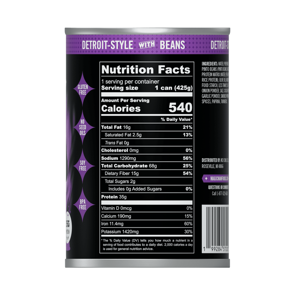 Magic Man 15 oz. Plant‑Based Detroit Style With Bean Chili