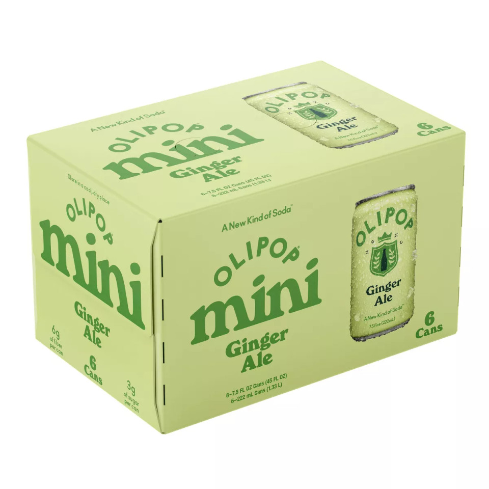 OLIPOP® 7.5 fl. oz. Mini Ginger Ale Prebiotic Soda (6 Pack)