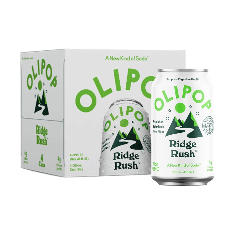 OLIPOP® 12 fl. oz. Ridge Rush Prebiotic Soda (4 Pack)