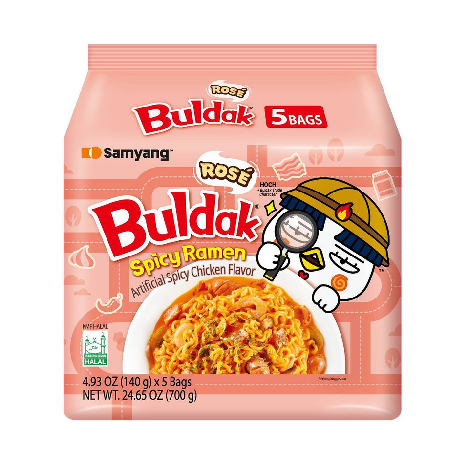Samyang 4.93 oz. Buldak Rose Spicy Ramen Noodles (5 Pack)