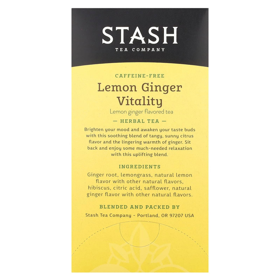 Stash Herbal Tea Lemon Ginger Vitality (20 Tea Bags)