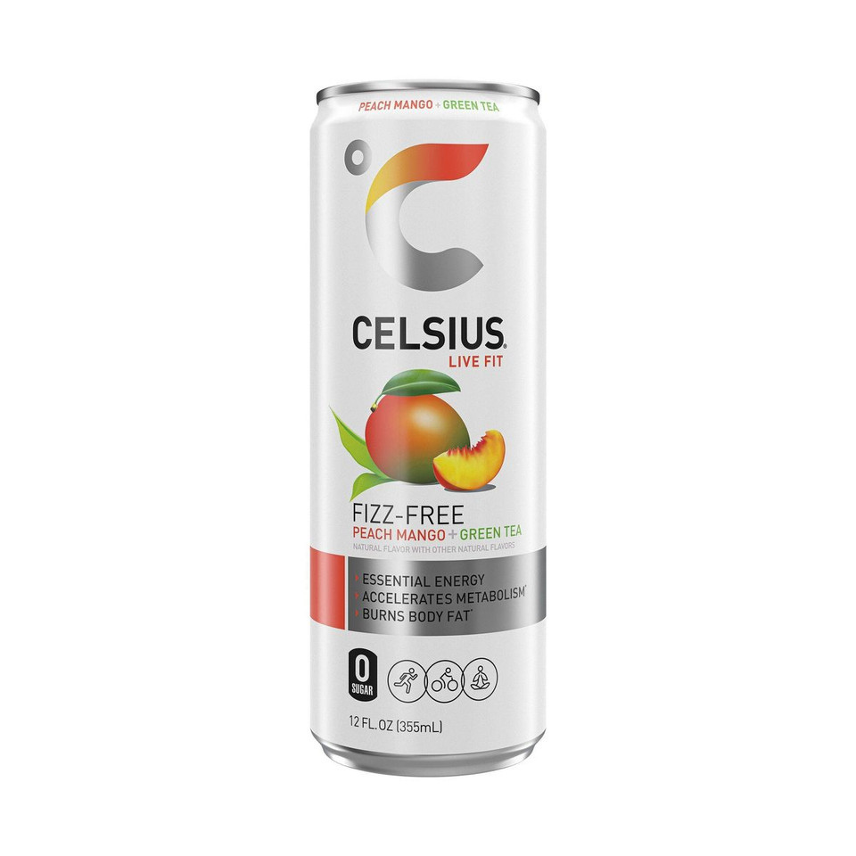 CELSIUS® 12 fl. oz. Fizz Free Peach Mango Green Tea Functional Energy Drink
