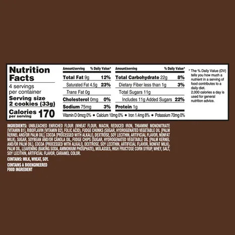 Chips Ahoy! 4.15 oz. King Size Chunky Fudgy Chocolate Chip Cookies Snack Pack