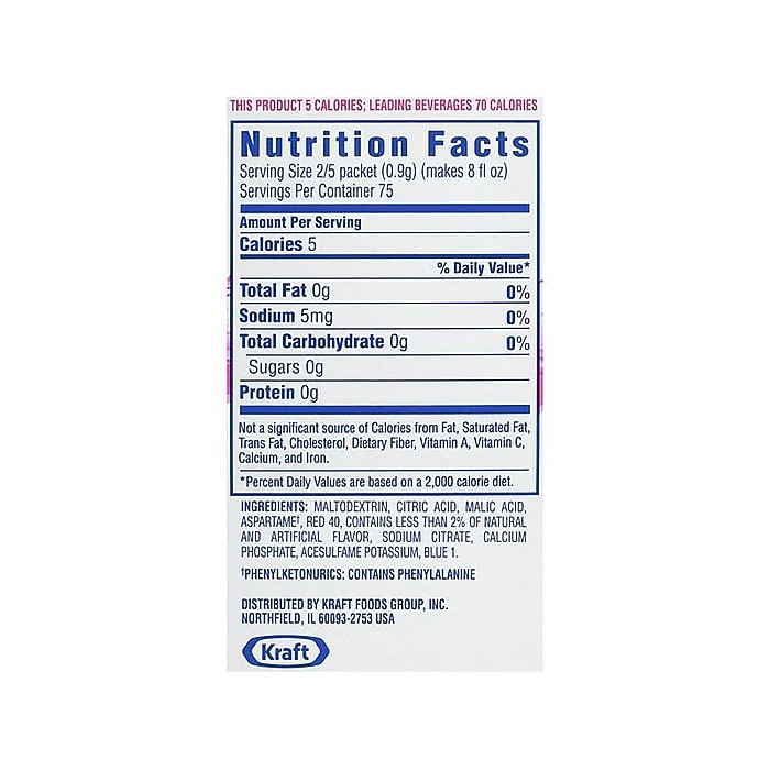 Crystal Light® 0.08 oz. On-The-Go Sugar-Free Raspberry Ice Powder Drink Mix