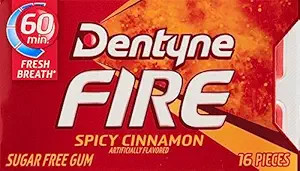 Dentyne Fire Spicy Cinnamon Sugar Free Gum (16 Pieces)