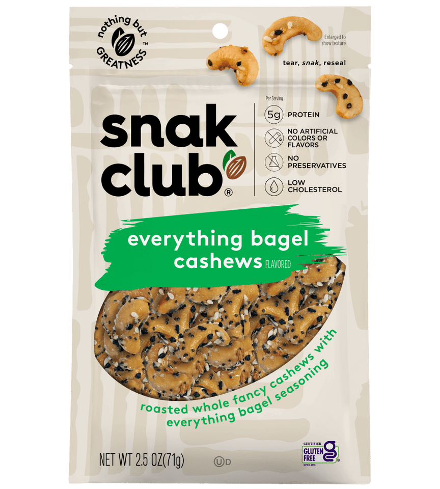 Snak Club® 2.5 oz. Everything Bagel Cashews