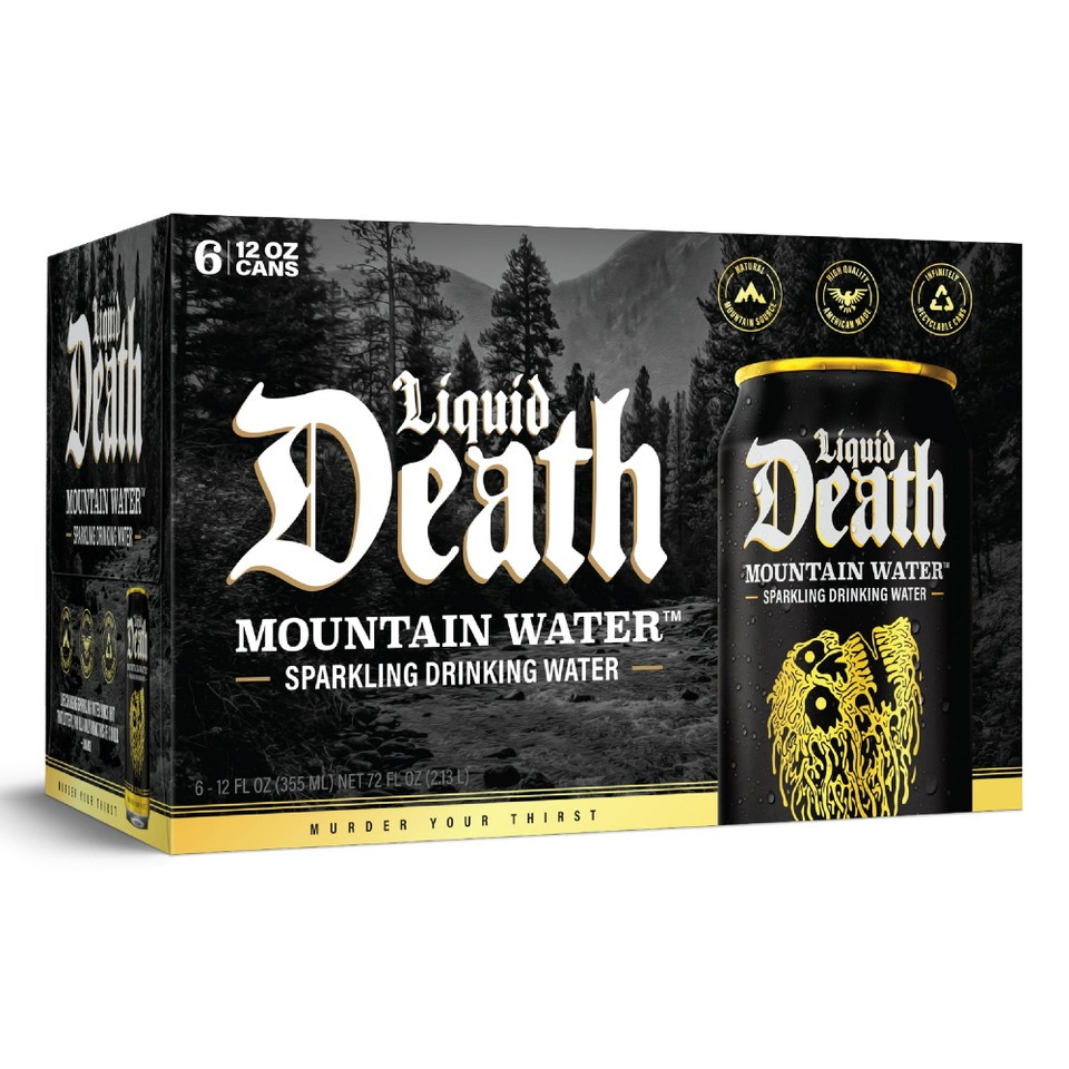 Liquid Death 12 fl oz. Mountain Water Sparkling Drinking Water (6 Pack)
