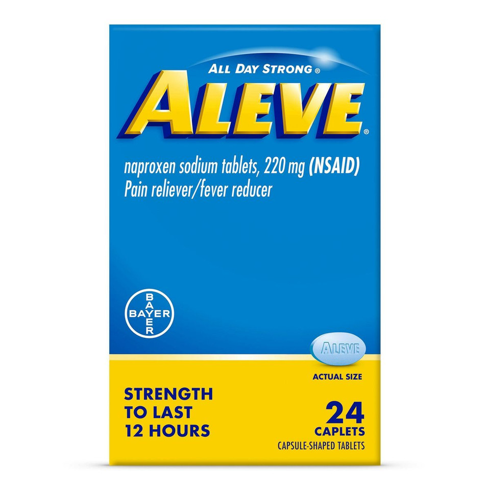 Aleve® NSAID Pain Reliever & Fever Reducer Naproxen Sodium Caplets, Body Pain Relief (24 Count)