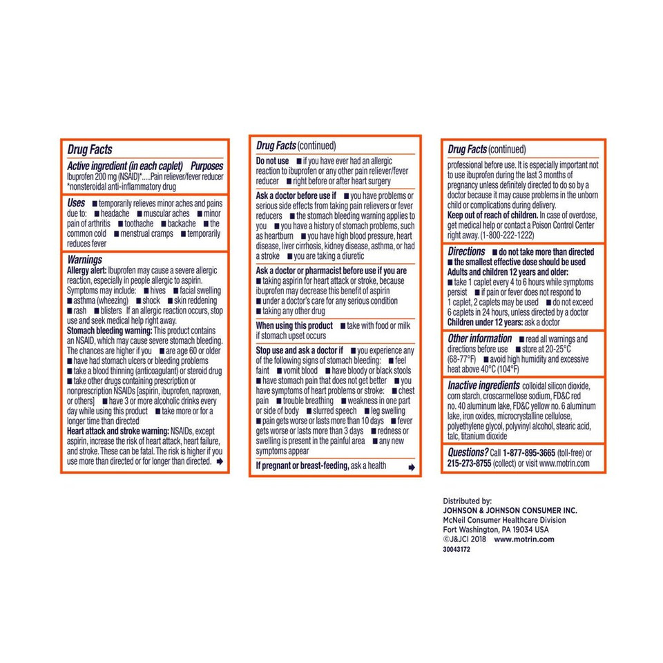 Motrin® IB Ibuprofen 200 mg Tablets (24 Count)