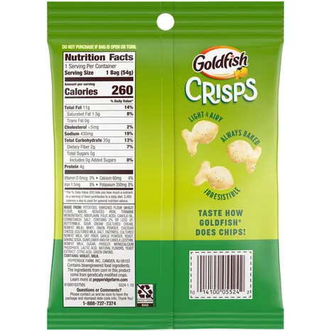 Pepperidge Farm 1.9 oz. Goldfish Sour Cream and Onion Flavored Crisps (8 Pack)