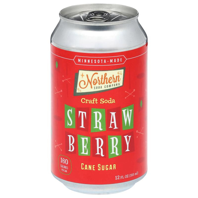 Northern Soda 12 fl. oz. Strawberry Craft Soda (4 Pack)