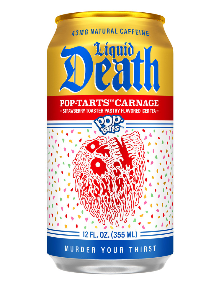 Liquid Death 12 fl oz. Pop-Tarts Carnage Iced Tea (6 Pack)