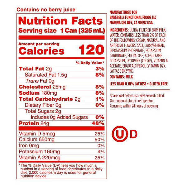 Barebells 12 fl. oz. Berry Milk Drink