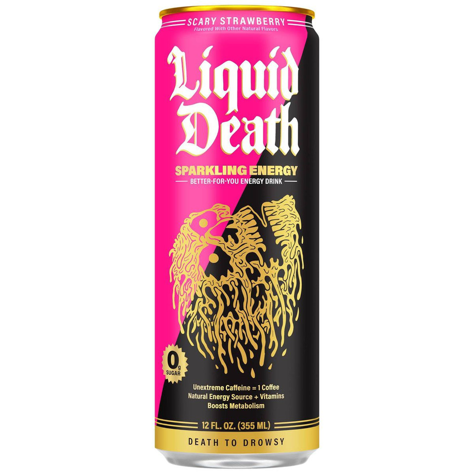 Liquid Death 12 fl oz. Scary Strawberry Sparkling Energy Drink