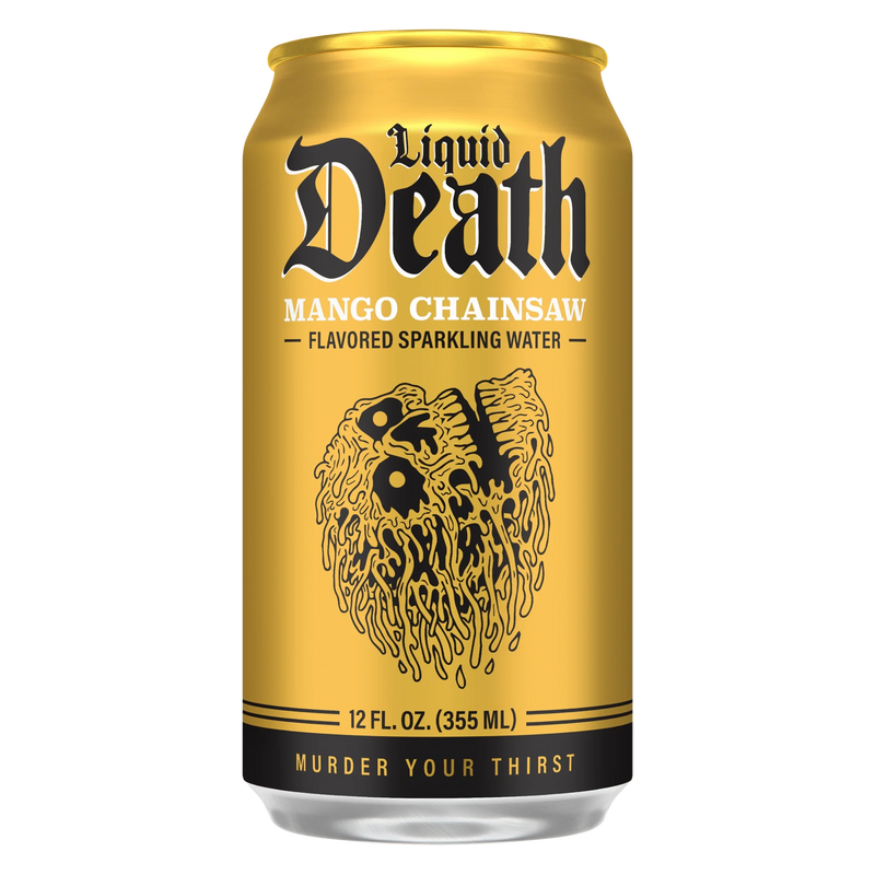 Liquid Death 12 fl oz. Mango Chainsaw Flavored Sparkling Water