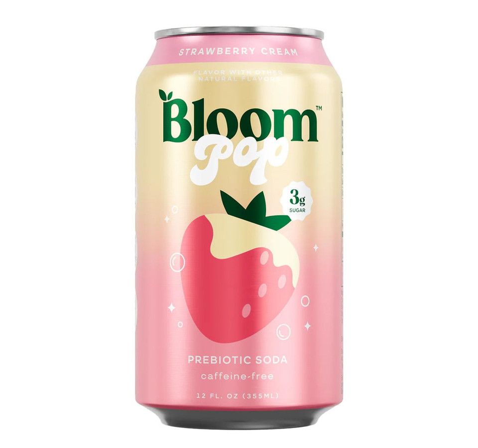 Bloom 12 fl oz. Strawberry Cream Prebiotic Soda