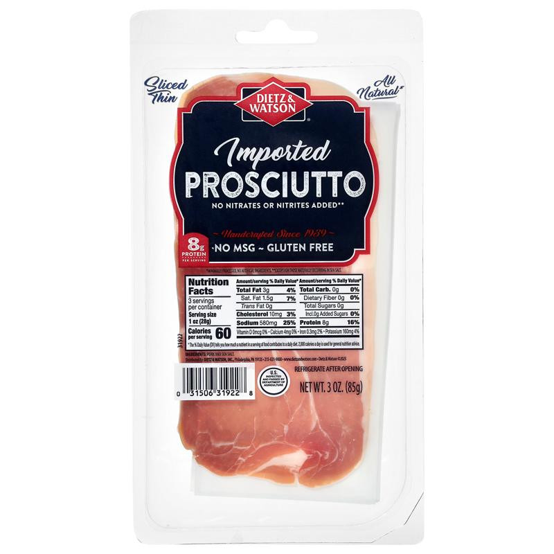 Dietz & Watson 3 oz. Imported Pre Sliced Prosciutto