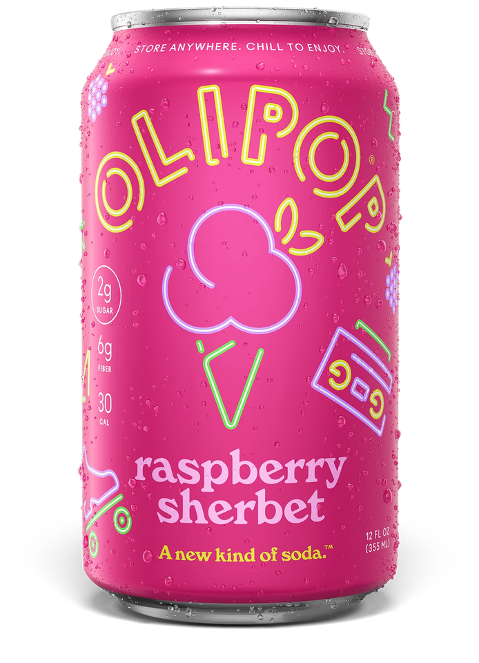 OLIPOP® 12 fl. oz. Raspberry Sherbet Prebiotic Soda