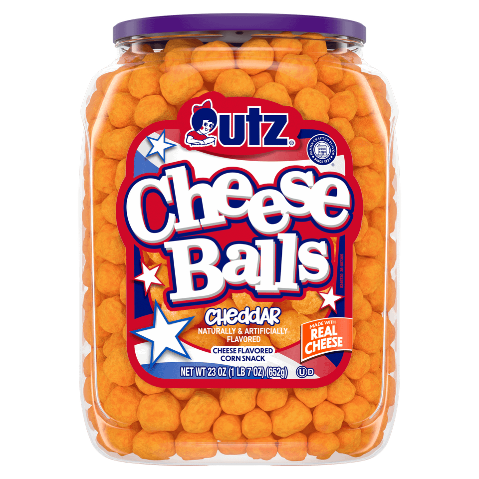 Utz 23 oz. Cheddar Cheese Balls Barrel