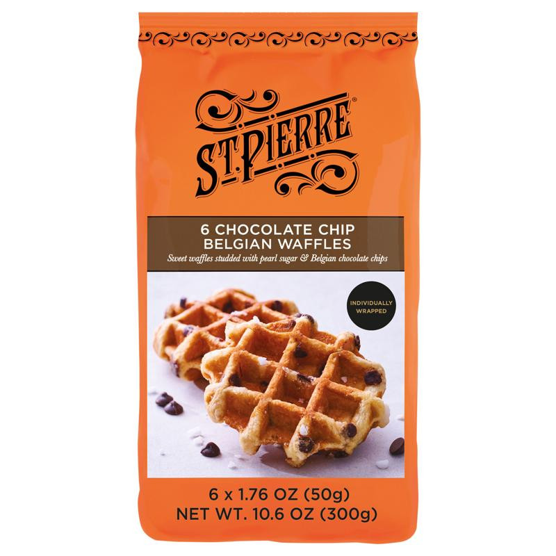 St Pierre 10.6 oz. Belgian Waffles w/ Chocolate Chips (6 Count)