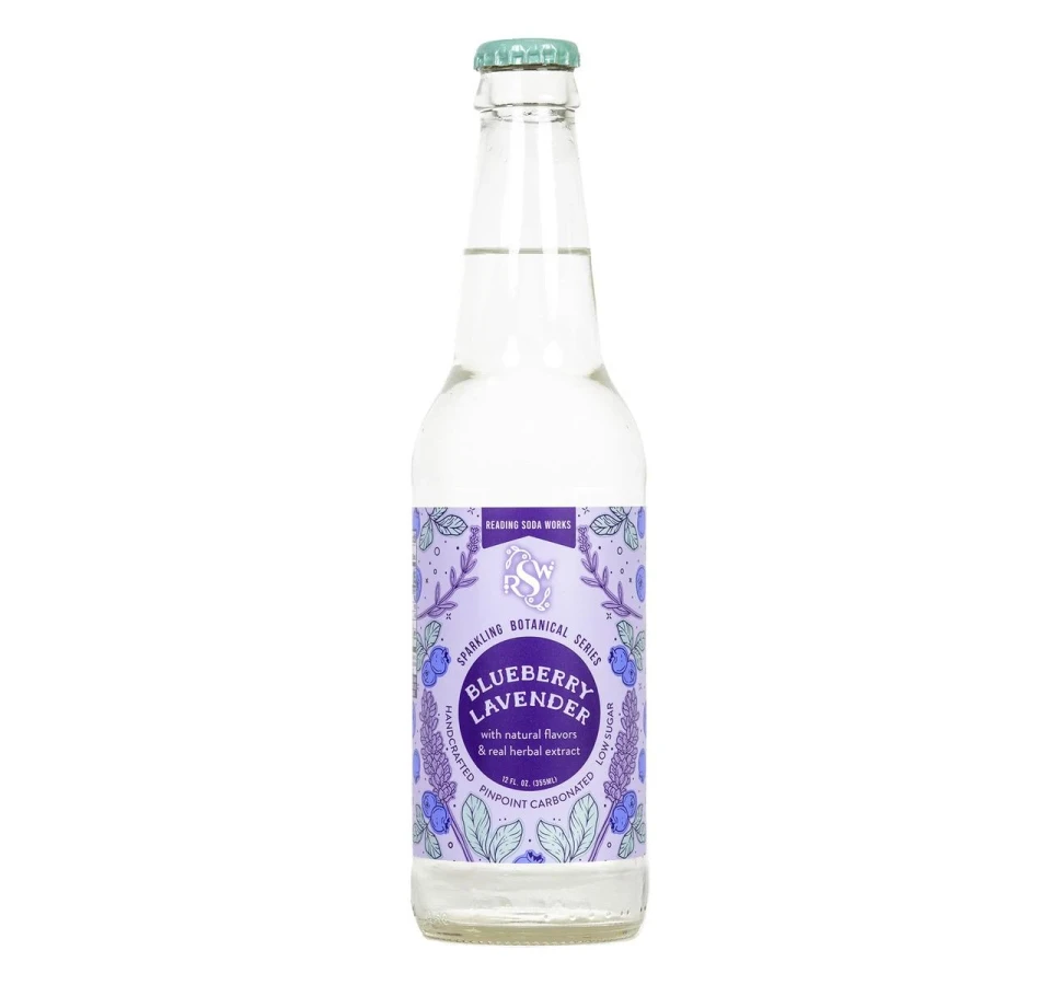 Reading Soda Works 12 fl. oz. Blueberry Lavender Sparkling Botanical