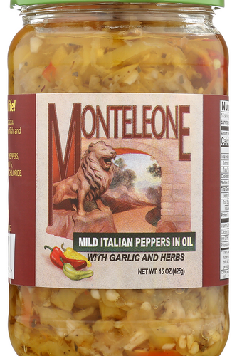 Monteleone 15 oz. Mild Italian Peppers in Oil | Kitch'n