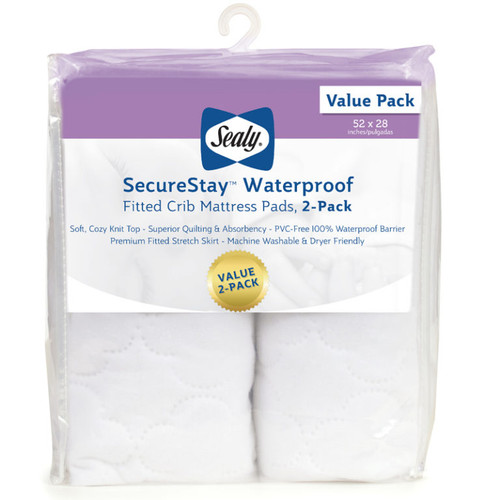 Sealy Allergy Protect Antimicrobial Waterproof Crib Mattress Pad