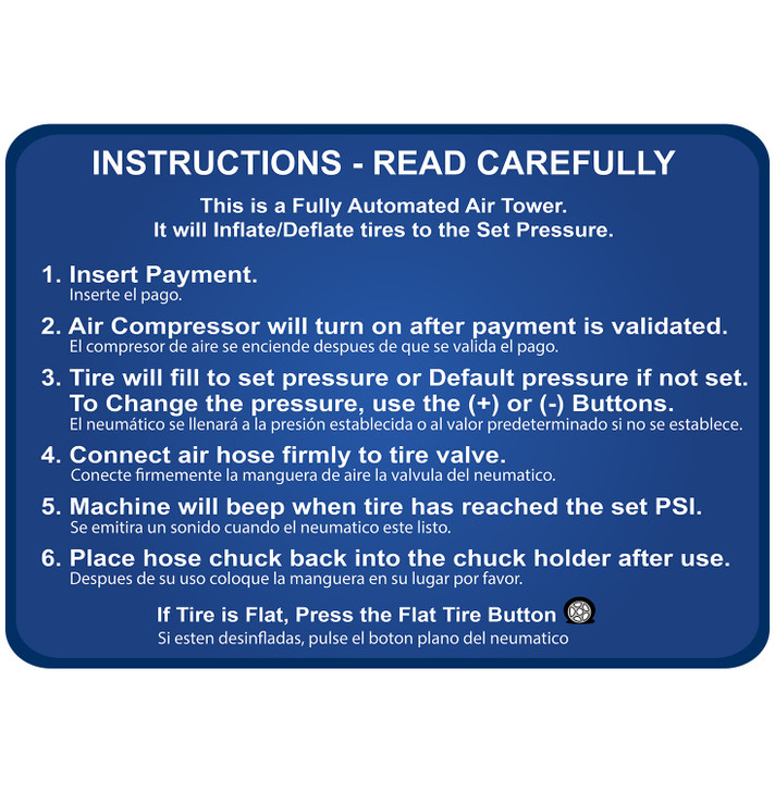 SC09 Air Only Pay Instruction Decal 13.1” by 17.9”