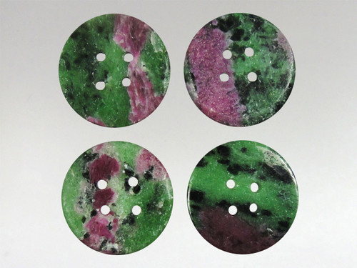 20mm Ruby Zoisite buttons - pack of 4.