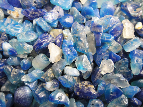 Blue agate chip beads.