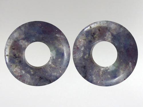 Donut Pendant 15mm - Iolite-Sunstone - Pack of two