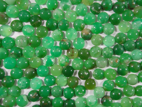 10mm round chrysoprase cabochons - pack of 10.